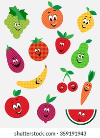 funny fruit cartoon isolated on white background

