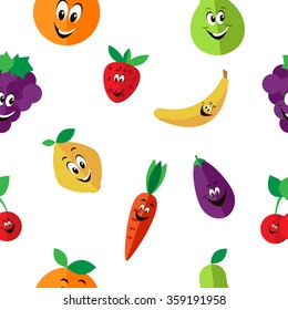 funny fruit cartoon pattern