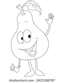funny fruit coloring page line art vectore art outline art