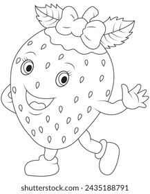 divertida fruta para colorear página línea arte vectore arte contorno arte