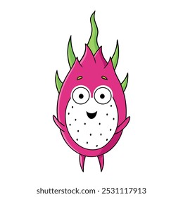 Ilustração divertida do vetor da fruta do dragão da fruta