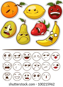 Funny Fruit with Expression