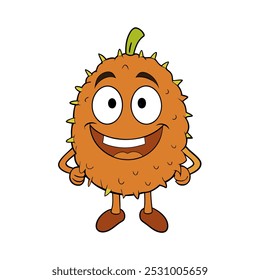 Funny Fruit Pulasan Vector illustration