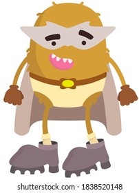 Funny fruit superhero. Kiwi in cartoon style.