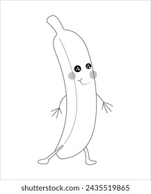 Funny fruits coloring page for kids