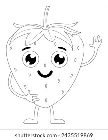 Funny fruits coloring page for kids