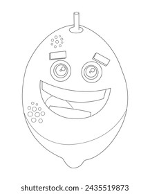 Funny fruits coloring page for kids