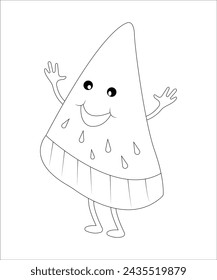Funny fruits coloring page for kids