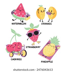 funny fruits vector designs for girls