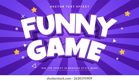 Funny Game 3d Editable Text Effect Template Suitable for Cartoon Comic Style