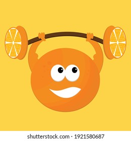 Funny game and cartoon fruit orange characters