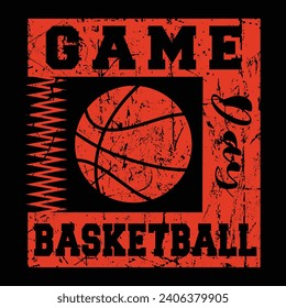 Funny Game Day Basketball Design Template, Basketball Design For t Shirt, Banner, Poster, Backround Vector