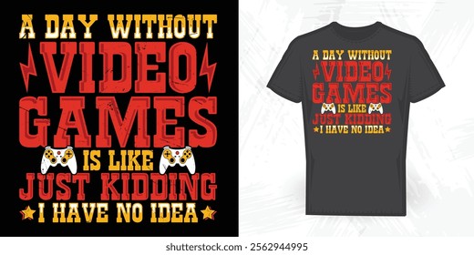 Funny Gaming Vintage Game T-shirt Design