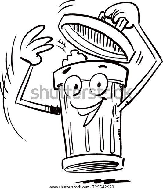 Funny Garbage Can Stock Vector (Royalty Free) 795542629 | Shutterstock