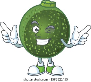 Funny gem squash cartoon character style with Wink eye