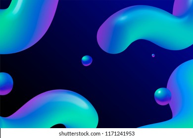 Funny geometric background with wavy round lines on dark purple tone