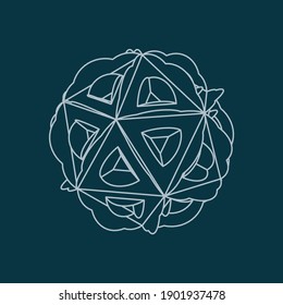 Funny geometric shape on dark background. For vector illustration and graphic design. EPS 10