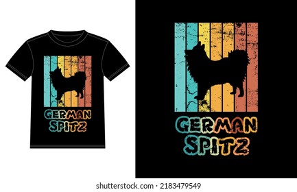 Funny German Spitz Vintage Retro Sunset Silhouette Gifts Dog Lover Dog Owner Essential T-Shirt
