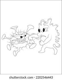 funny germs coloring page for kids