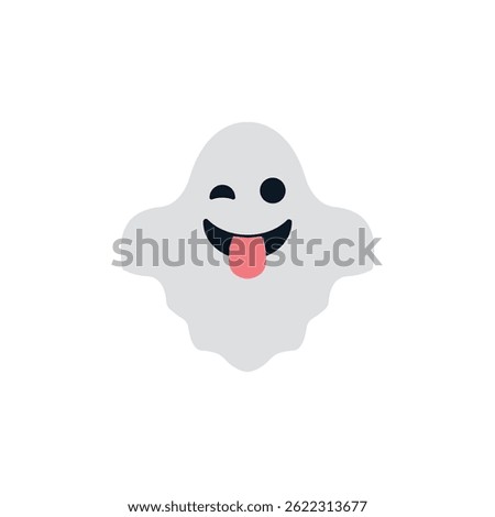 Funny ghost emoji vector boo spooky halloween chat symbol sign icon illustration
