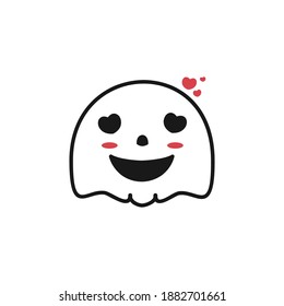 funny ghost expressions, sketches of ghost faces in love and happiness