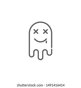 Funny Ghost icon in linear style on white background. Editable stroke. Vector illustration.