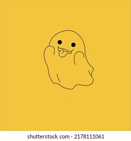 funny ghost images mocking by sticking out his tongue
