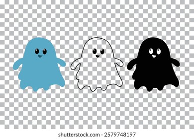 funny ghost isolated on transparent background