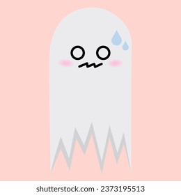 Funny ghost on pink background