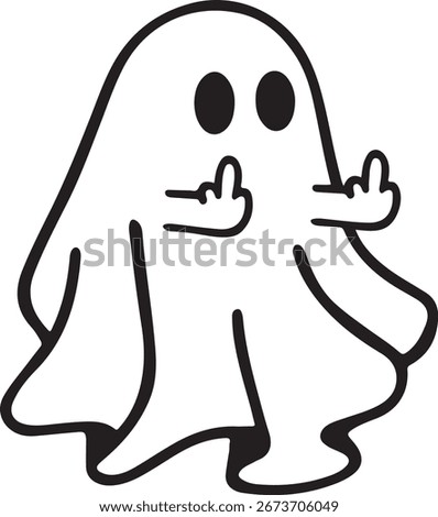 Funny ghost showing middle finger