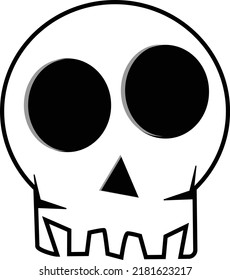 Funny Ghost Skull in Black and White Color