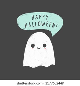 Funny ghost. Vector Halloween illustration