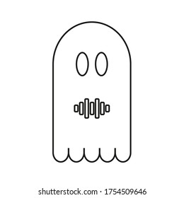 Funny ghost vector icon, outline