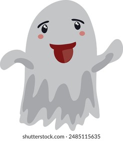 Lustige Geister-Vektorillustration. Halloween beängstigend und freundlich Charakter