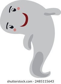 Funny ghost vector illustration. Halloween scary and friendly character