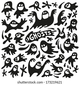 funny ghosts - big doodles set