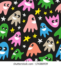 funny ghosts - seamless pattern