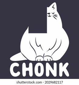 funny gift chonk cat pique design vector illustration for use in design and print wall art poster canvas