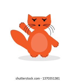 Funny ginger cat. Isolated vector illustration.