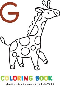 Funny giraffe. Animals coloring book for kids