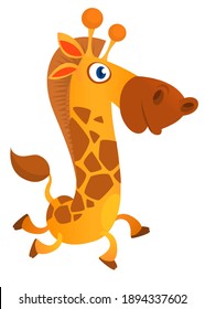 Funny giraffe cartoon design. Vector illustration isolated