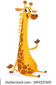 Funny giraffe cartoon design. Vector illustration isolated