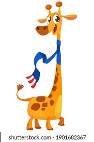 Funny giraffe cartoon design. Vector illustration isolated