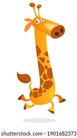 Funny giraffe cartoon design. Vector illustration isolated