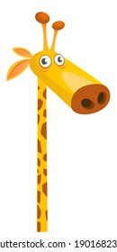 Funny giraffe cartoon design. Vector illustration isolated