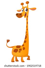 Funny giraffe cartoon design. Vector illustration isolated