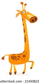Funny giraffe cartoon design. Vector illustration isolated
