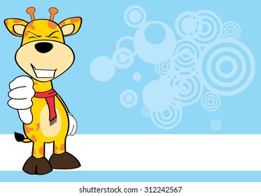 funny giraffe cartoon emotions background in vector format 