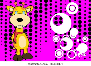 funny giraffe cartoon expression background in vector format 