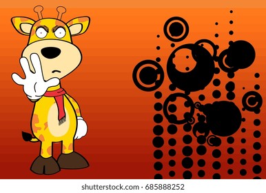 funny giraffe cartoon expression background in vector format 